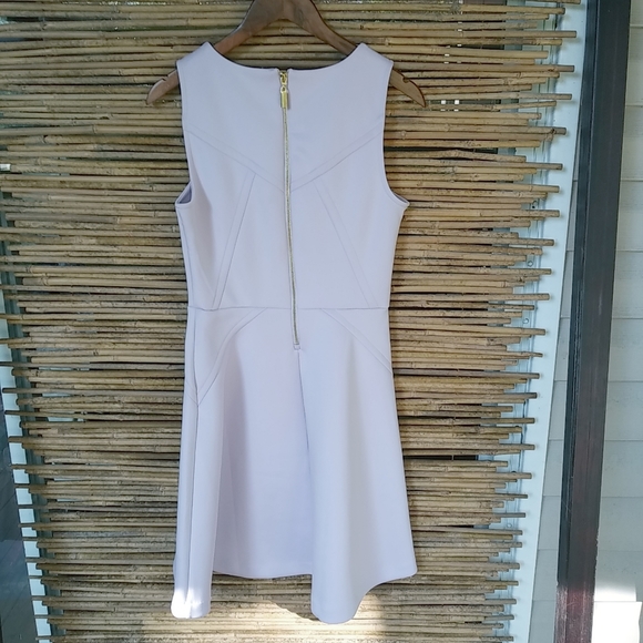 Jennifer Lopez 6 S Scuba Fit & Flare Sleeveless Pastel Pink Neoprene Mini Dress - Picture 3 of 8